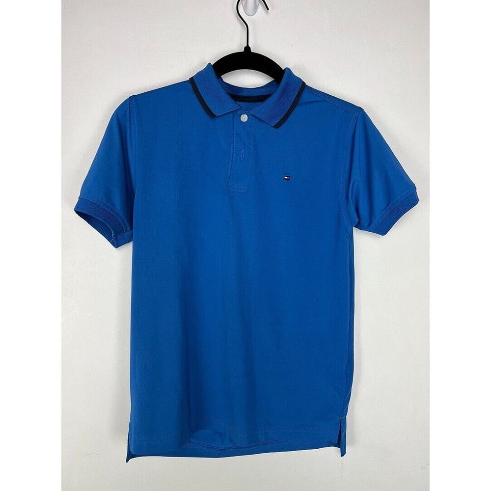 Tommy Hilfiger Boys Blue Polo Shirt Size S Short Sleeve Classic Fit